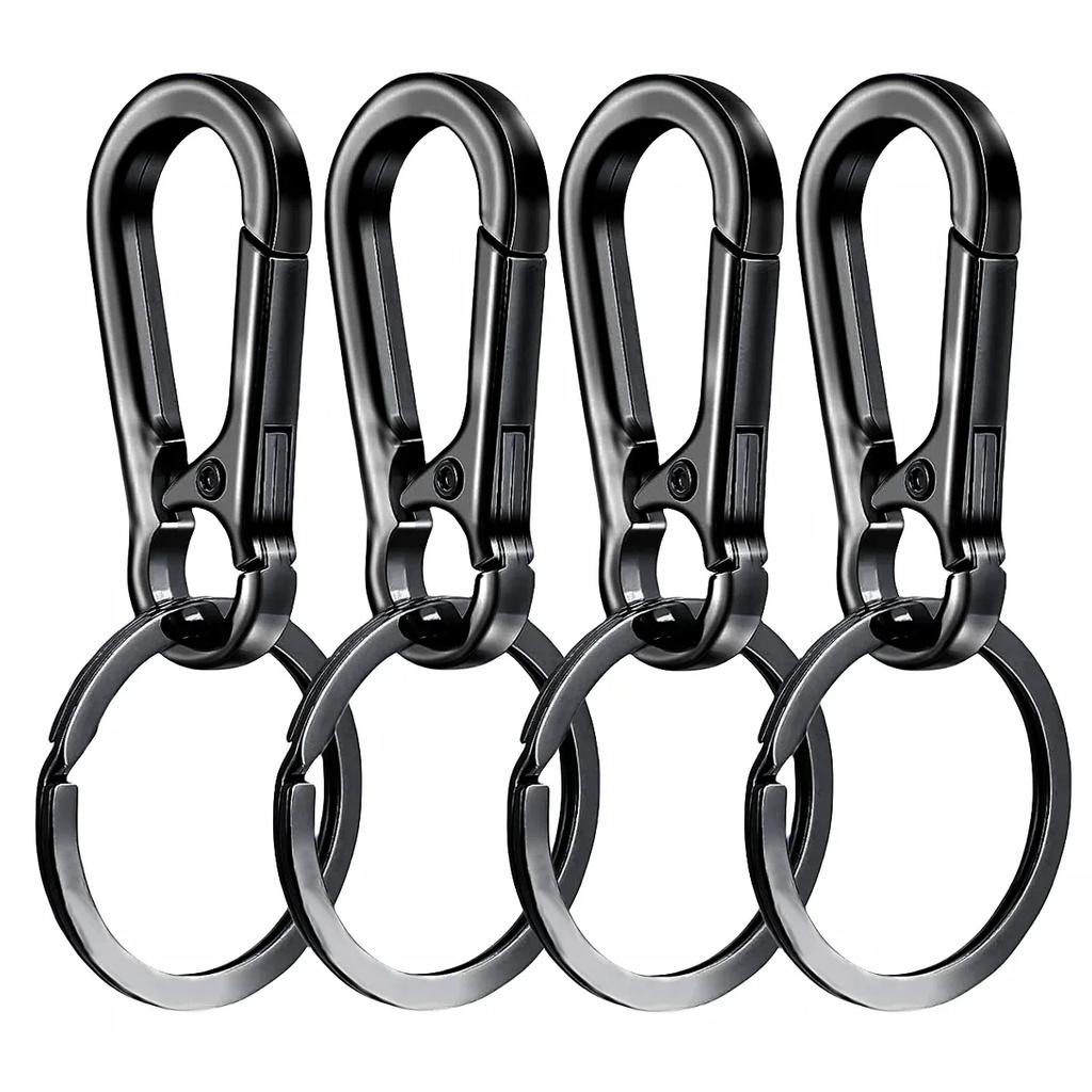 Classic Men Stainless Steel Gourd Buckle Keychain Waist Belt Clip Anti-lost Buckle Hanging Fashion Key Ring Car Decoration Gift