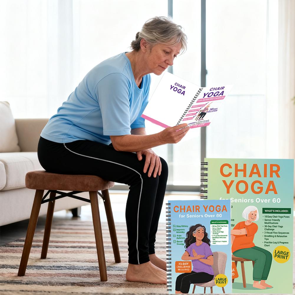 Yoga sulla Sedia per Anziani per Perdere Peso, 10 Minuti al Giorno, Sfida di 30 Giorni per la Perdita di Peso con Tabella di Esercizi per Principianti