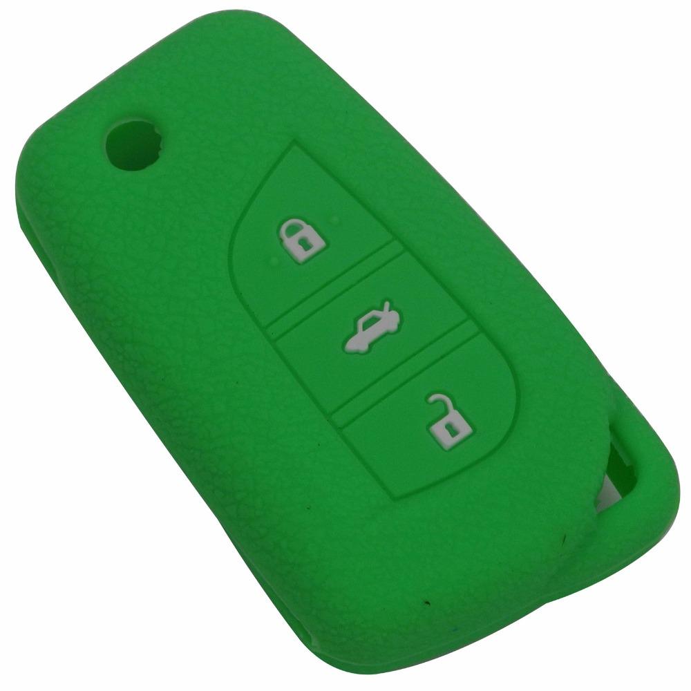 Jingyuqin Fjernkontroll Bilstyling Silikon Sammenleggbart Nøkkeldeksel Etui For Toyota Camry Highlander Corolla Prado REIZ Crown RAV4 Beskytt