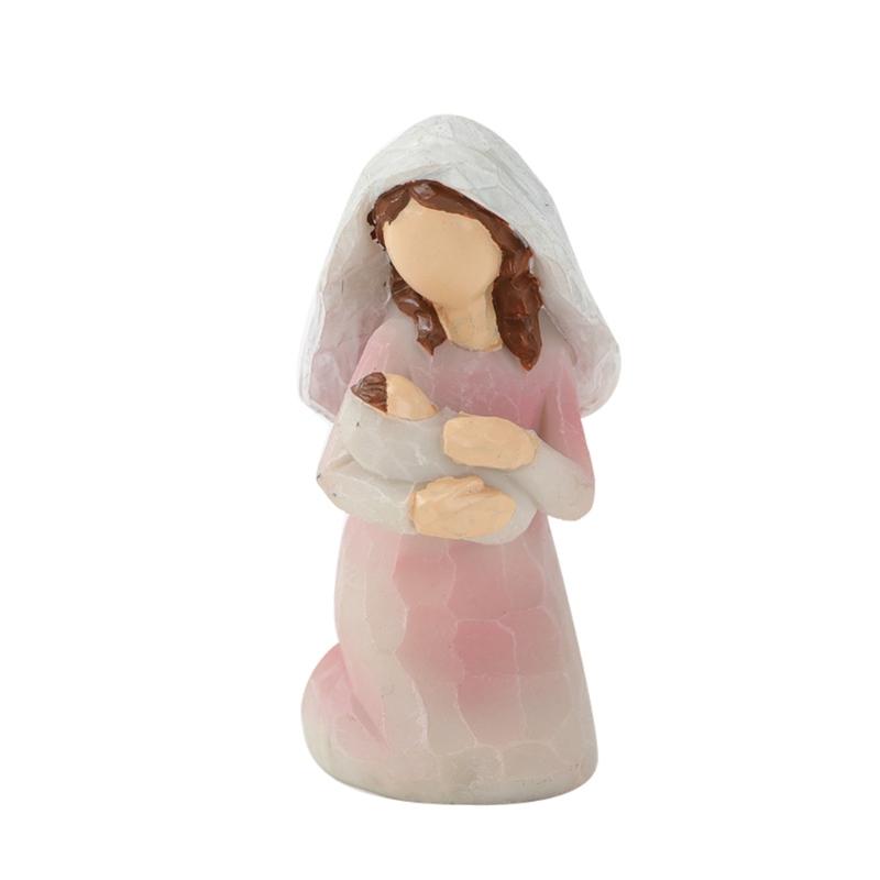 Christmas Nativity Figurines Holy Family Figure with Donkey Nativity Figure,Table Ornament Religious Christmas Decors