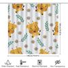 New Arrival Cartoon Giraffe Shower Curtain Waterproof Bathroom Decor With Flowers Leaves For Children Room (White)