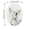 Chinese Crested Dog, Puff - Commemorative Plaque with a Photo of a Dog, Tombstone with a Print, Personalized Oval Plaque from the Art-Dog Brand