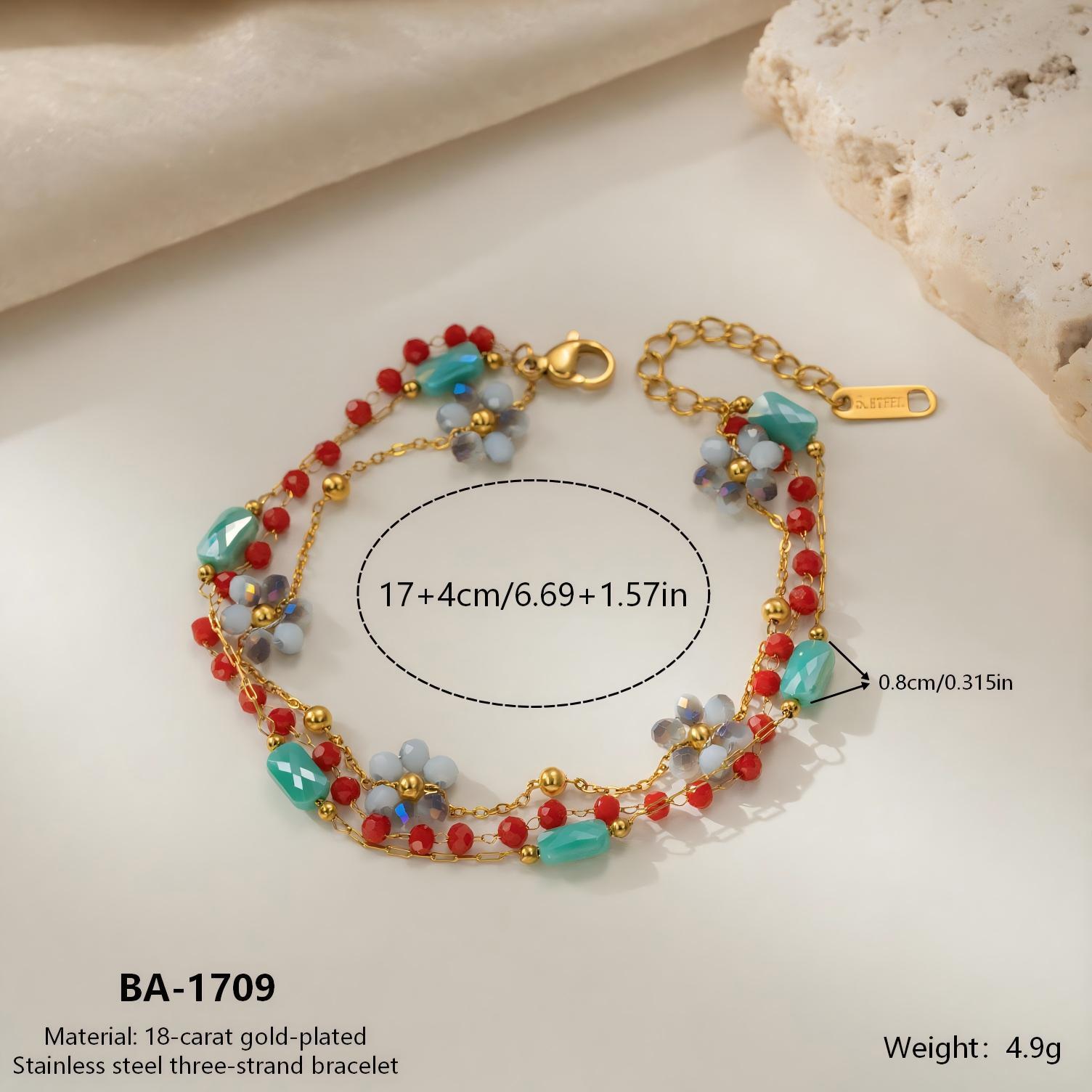 European & American Fashion Stainless Steel Flower Bracelet, 18k Titanium Women s Jewelry 18K