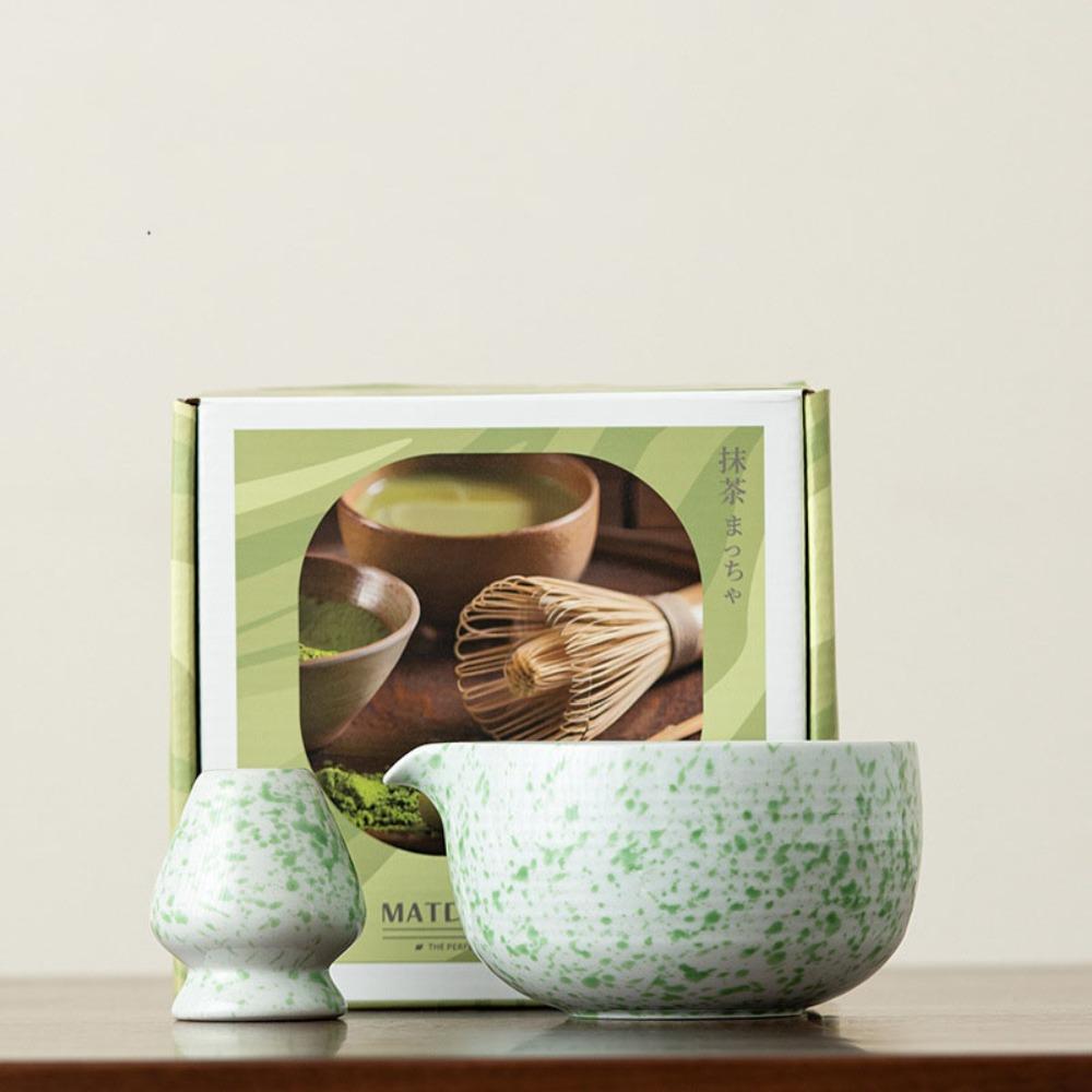 Großer Kapazität Matcha-Halter Keramik Matcha-Zubereitungstasse Matcha-Besen Teezubereitungswerkzeuge