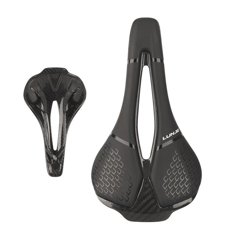 LUNJE Full Carbon Fiber Mountain Road Bike Saddle Bike Hollow Saddle Ultra-light Saddle EVA+Nylon чёрный