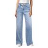 Women's Wide Leg Jeans High Waisted Stretchy Straight Leg Baggy Drawstring  Denim Pants