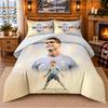 Set Biancheria da Letto Stampato 3 Pezzi Modello Cristiano Ronaldo Lenzuolo Federa per Decorazione Camera da Letto
