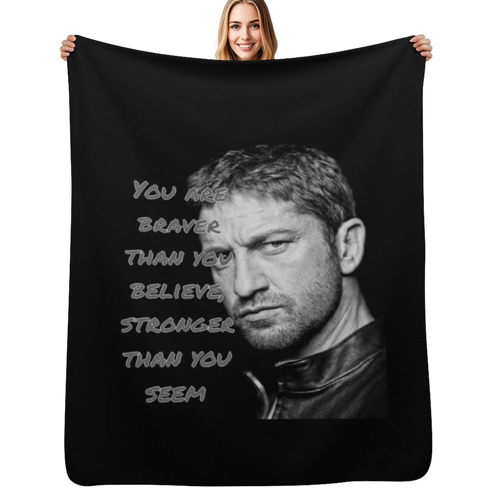Photo of Gerard butler Throw Blanket Cozy Napping Blanket Gift for Mom Dad Size: 75*100cm, Weight: 230 GSM