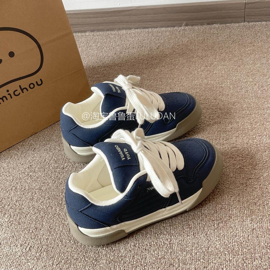 Korean chic versatile fashion white shoes thick baseplate shoes women's 2025 new spring casual shoes bread shoes