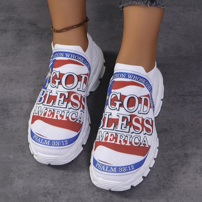 

Осенние принты кроссовки на платформе для женщин больших размеров дышащая сетка белые кроссовки женские слипоны на толстой подошве вулканизированные туфли 36 белый
