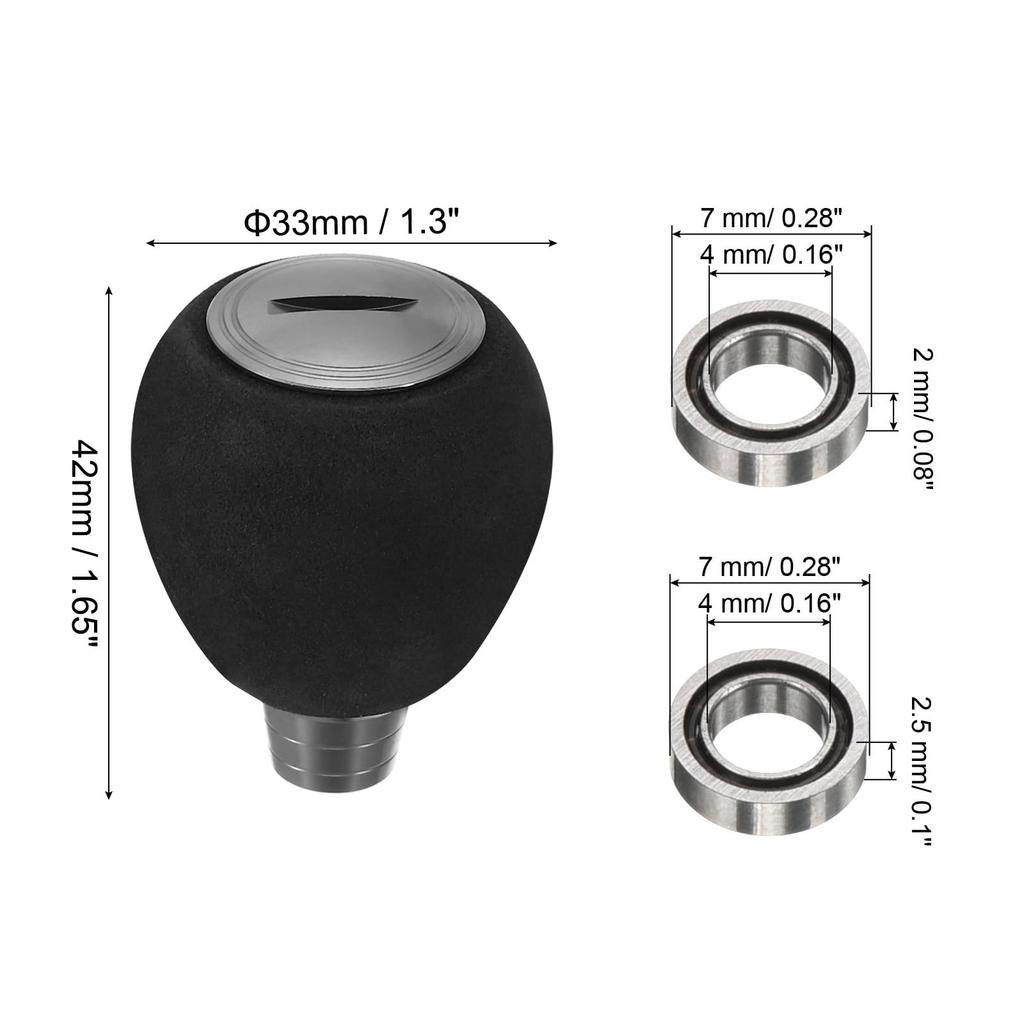 PATIKIL Fishing Reel Handle Knob 2 Sets Lightweight EVA Fishing Reel Power Knob Handle Grip Fishing Reel Replacement Parts Silver