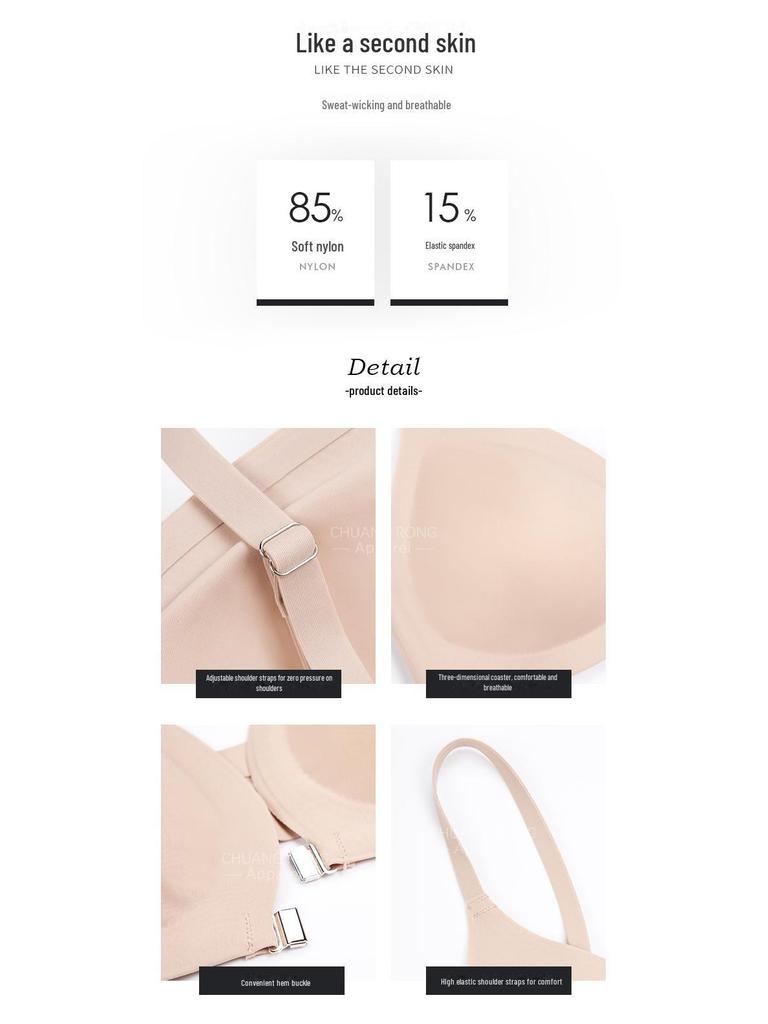 Seamless Front Buckle Bra for Small Busts - Sexy, Supportive, Large Size with Beautiful Back Design