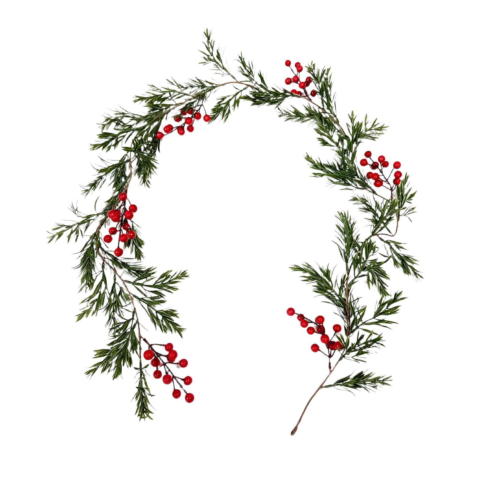 

Рождественские венки, сделанные из красных ягод, подходят для внутреннего и наружного применения, например, для дверных проемов, лестниц и каминов.