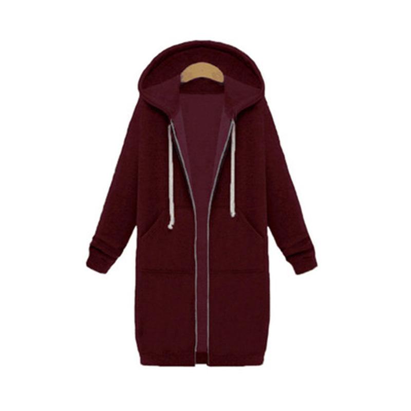 Felpe con cappuccio casual da donna, autunno inverno, con cerniera, a maniche lunghe, larghe, con cappuccio, con tasca con cerniera, taglia maxi, abbigliamento sportivo