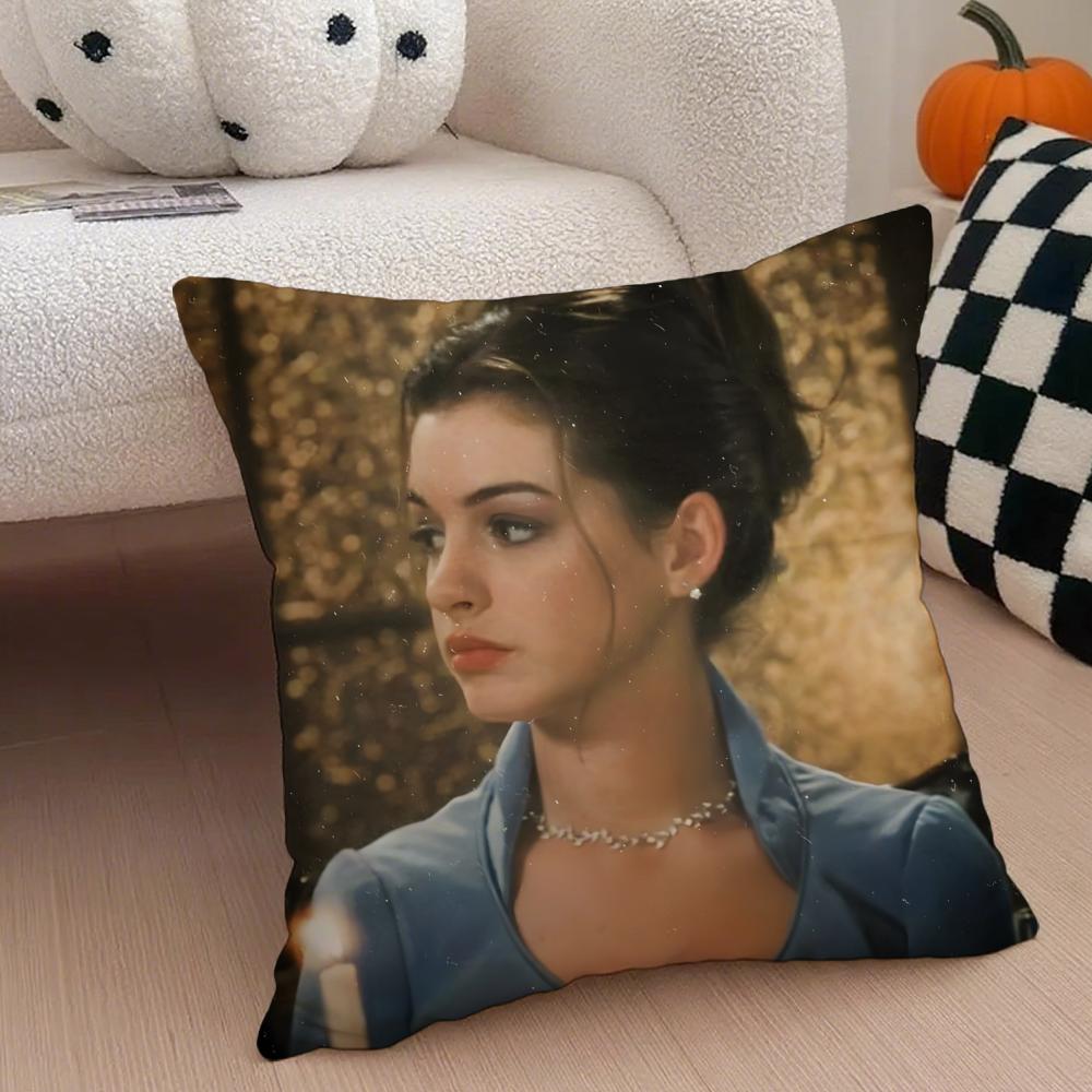AAnne HHathaway Cushion Cover Throw Pillow Cover Hidden Button Durable Polyester Chair Cushion