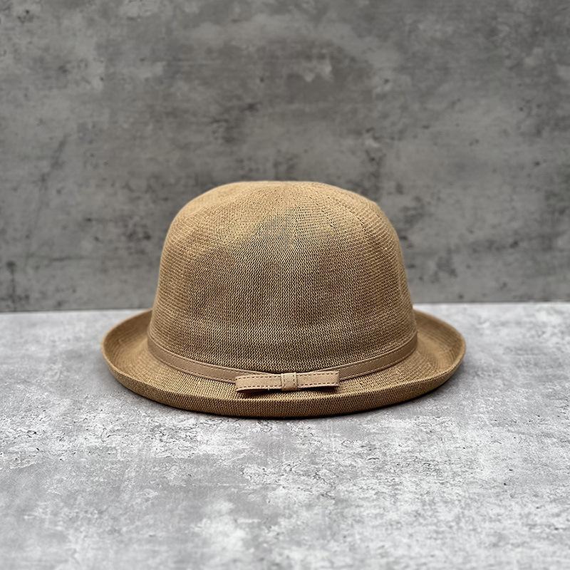 Breathable Cotton And Linen Rolls Along Basin Hat Spring And Summer Outing Visor Hat Women'S Sweet Bowler Hat Versatile Fisherman Hat