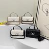 New fashion niche design contrasting color small square bag versatile portable shoulder messenger women's bag