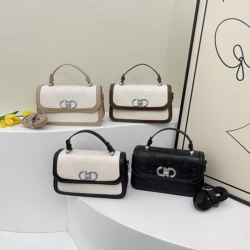 New Fashion Niche Design Contrasting Color Small Square Bag Versatile Portable Shoulder Messenger Women's Bag