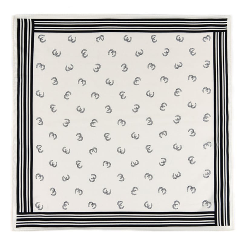 DOYOUKNOWMC ALL SEASON Double C Logo Print White Petite Scarf