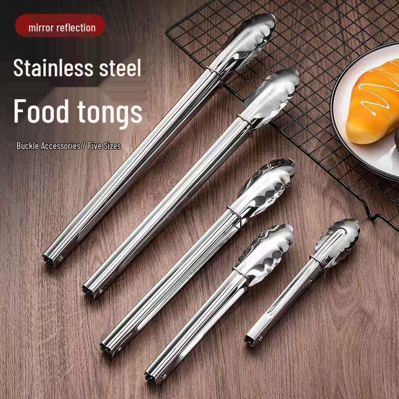 Thickened Stainless Steel BBQ and Roasting Tongs Small