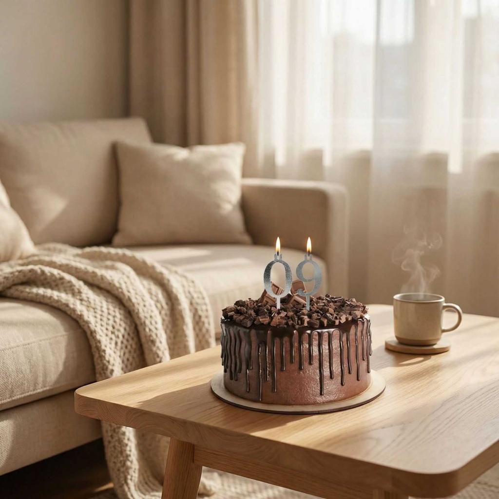 Numbered Aluminum Birthday Cake Candle Holder Set