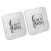 2PCS Self Adhesive Hooks Multifunctional Punch Free Transparent Heavy Duty Wall Sticky Hooks for