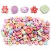 200pcs/lot Multiple Styles Plastic Beads Cat Flower Star Fish Shell Beads Loose Spacer Beads For Jewelry Making DIY Accessories