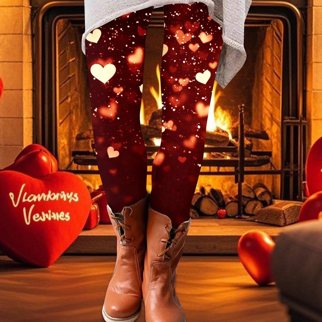 Damen-Druckhose, elastische Leggings aus weicher Baumwolle, lässiger Heimpyjama