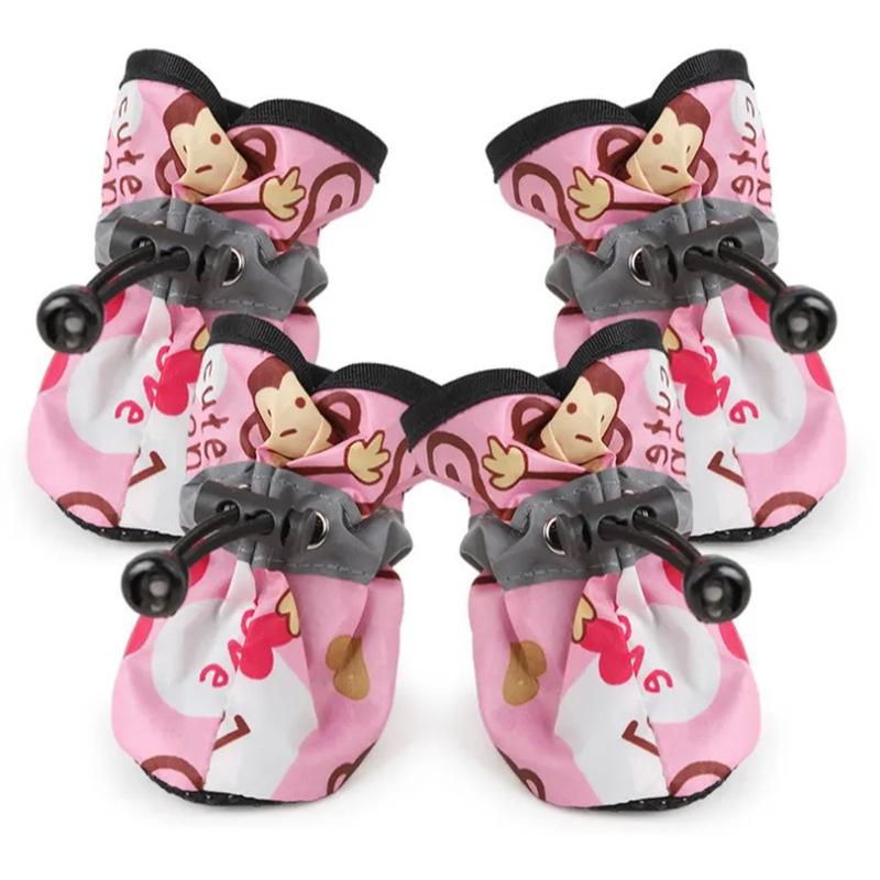 Puppy Dog Shoes Spring And Summer Anti-Dirty Teddy Small Dogs Pet Walking Shoes A Set Of Four Non-Slip Soft Sole