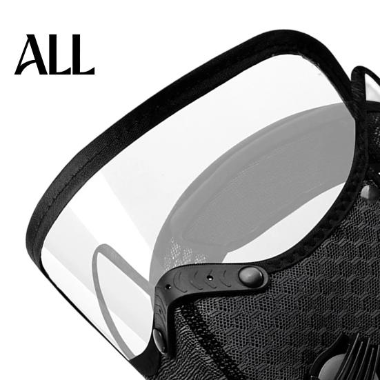 Breathable Cycling Mask Reusable Carbon Filter Dust with Adjustable Goggles, 6-Layer Face Guard 10 Filters, Protection Breathing Valve, Eye