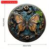 2d Flat 20*20cm, Charming Butterfly Wall Art Round Wooden Sign, Perfect for Home, Kitchen, Garden, Bedroom Decor