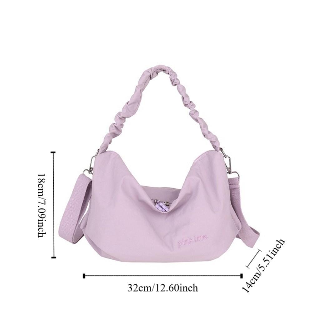 Leisure Pleated Shoulder Bag Leight Weight Women's Handbags Korean Nylon Crossbody Bag  Outdoor
