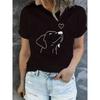 Hundeprint Rundhals Sport-T-Shirt Kurzarm Laufen Lässige Oberteile Damen Activewear Ästhetische Kleidung Tägliche Kleidung Cooles Oberteil