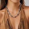 Bohemian Flowers Beads Choker Necklace Rhinestone Y2K Neck Jewelry  Party