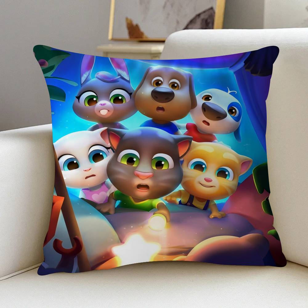 Talking Tom And Friends Maple Design Cushion Cover Happy Autumn Harvest Decor Holiday Decorati Pillow Cover