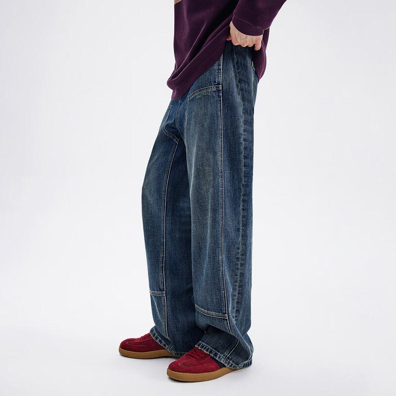 NVG·YOUNG Men's Loose Fit Wide-Leg Cargo Jeans