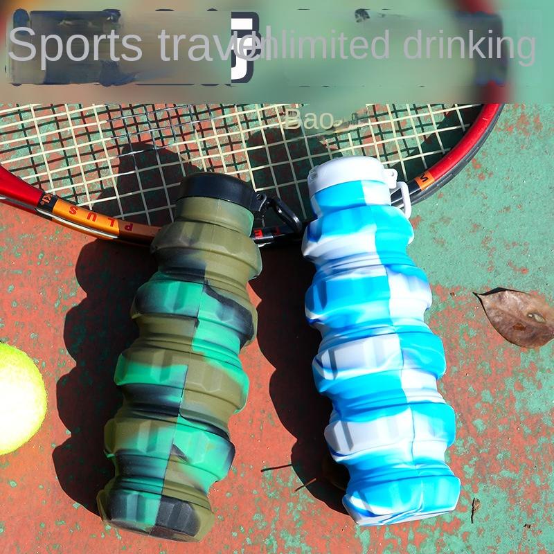 Outdoorové sporty Jedlý silikonový kelímek na vodu Netěsnost Cestovní výsuvný skládací hrnek Horolezectví Fitness Přenosná silikonová láhev