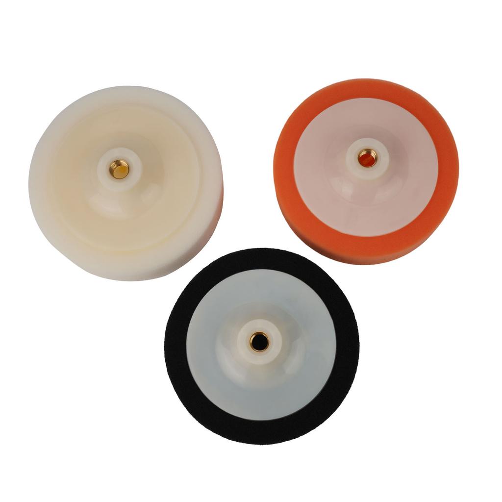 3pcs For M14 Thread Polishing Sponge Head Round 6in 150mm Car Polishing Heads Mop Pads Sponge Soft Foam Buffing Abrasive Tools