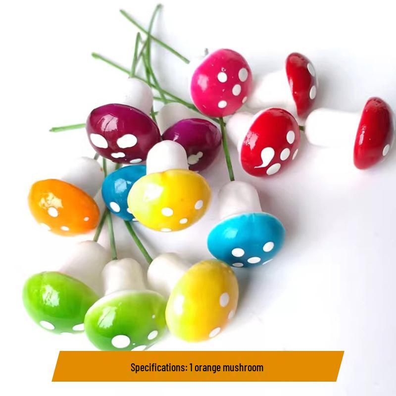 Mini Foam Mushroom with Wreath Wire - Christmas Decoration Prop