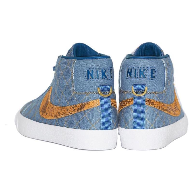 Nike Sb Blazer Mid Qs Supreme Denim Skateboard Shoes DX8421-400