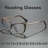Neue Vintage Cat Eye Lesebrille Unisex Ultraleichter Metallrahmen Blaulichtfilter Presbyopie Brille Damen Beliebte Brillen