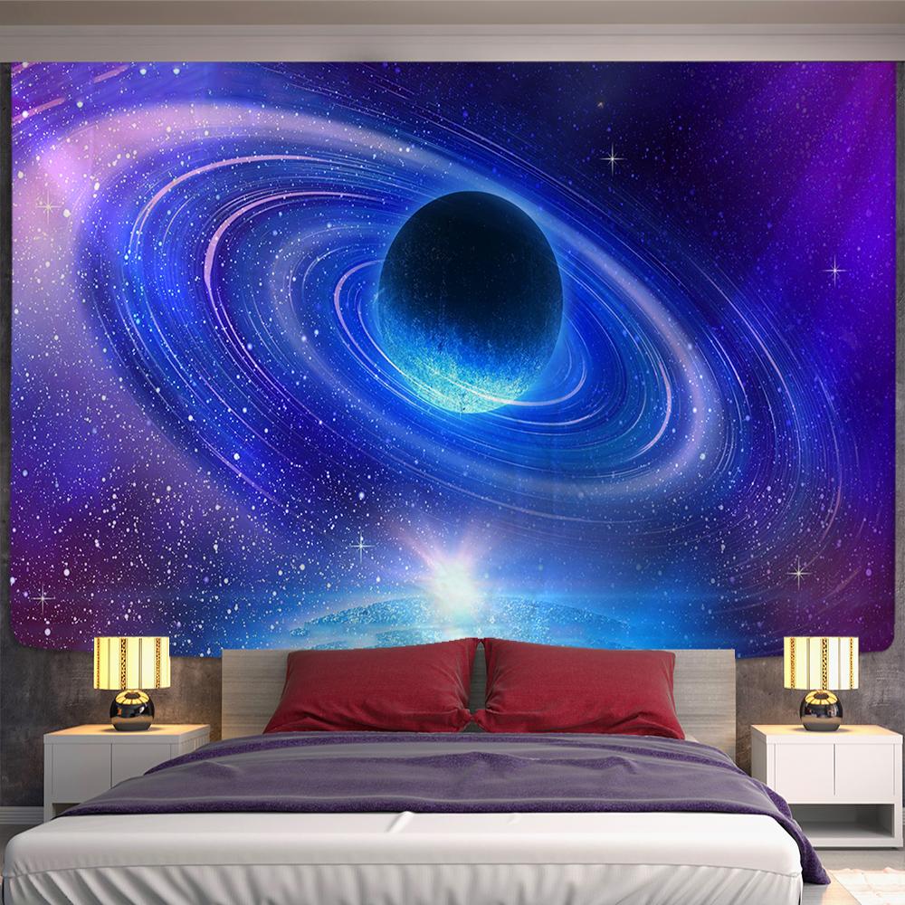 Solar System Planets Pattern Home Decor Wall Tapestry Blanket Galaxy Wall Tapestry for Bedroom Decor