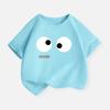 Big Eyes T-shirt for Boys Cotton Kids T Shirt Casual Children Casual Clothes Teen Baby Boy Summer Black Tops 2-14 Years