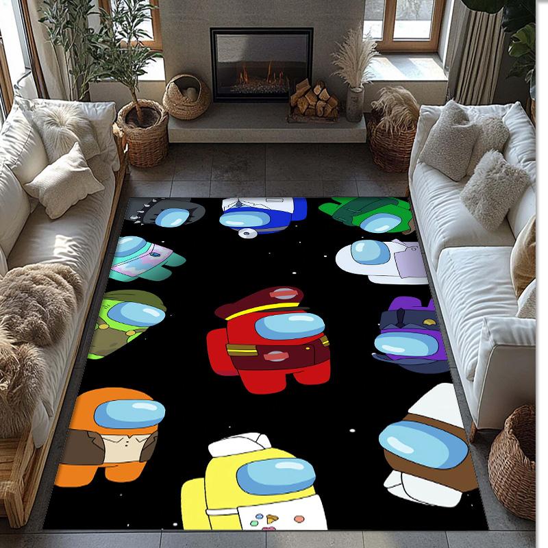 Among Us Crystal Velvet Rug, Soft Anti‑Slip Crystal Velvet Carpet for Living Room Bedroom Home Decor