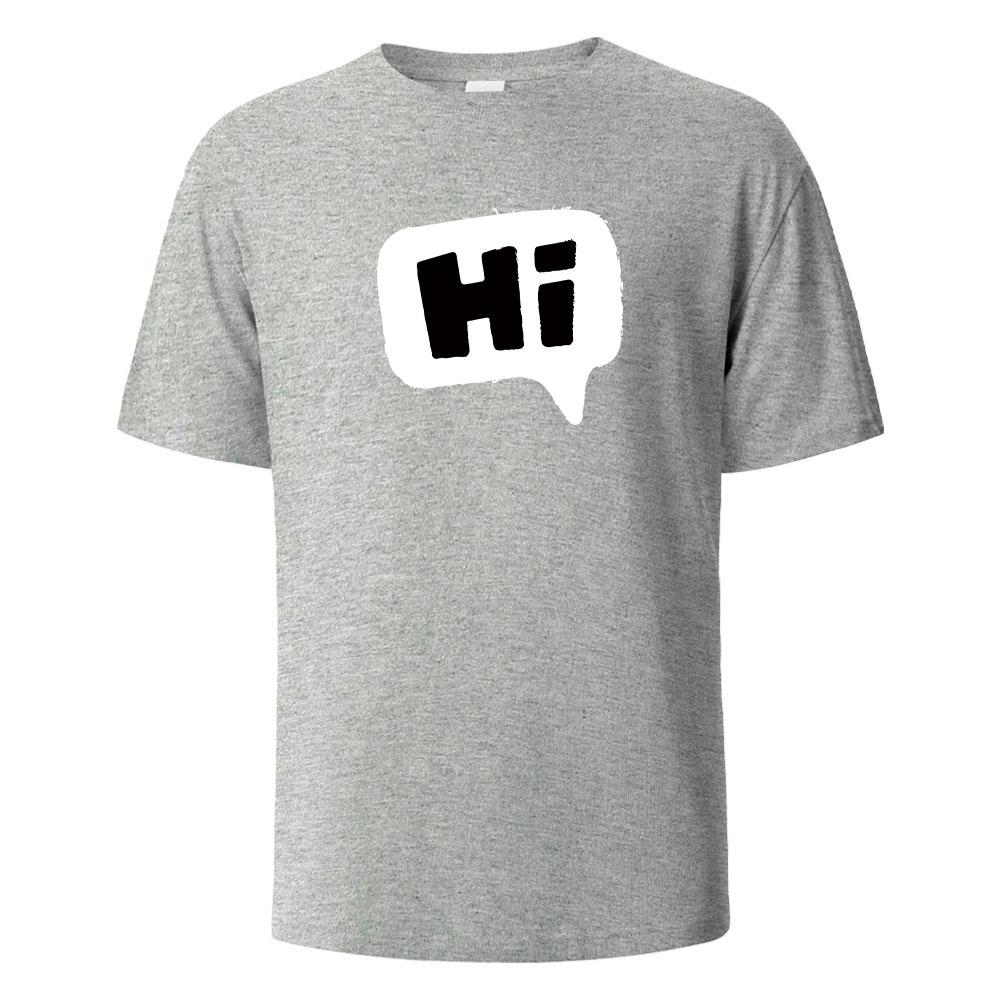 Hallo Bedruckte T-Shirts 100% Baumwolle Sommer-Tees Für Männer Frauen Übergröße Lässige Oberteile T-Shirts