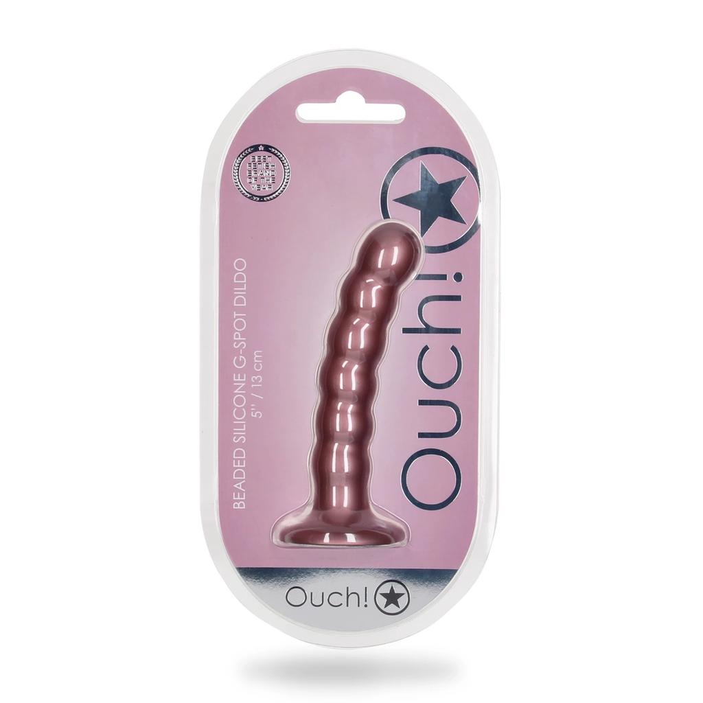 Ouch! - Silicone dildo with beads - 13 cm