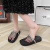Summer New Fisherman Flat Bottom Round Head Baotou Half Slippers European and American Niche Fishing Net Woven Hollow Roman Cool Slippers