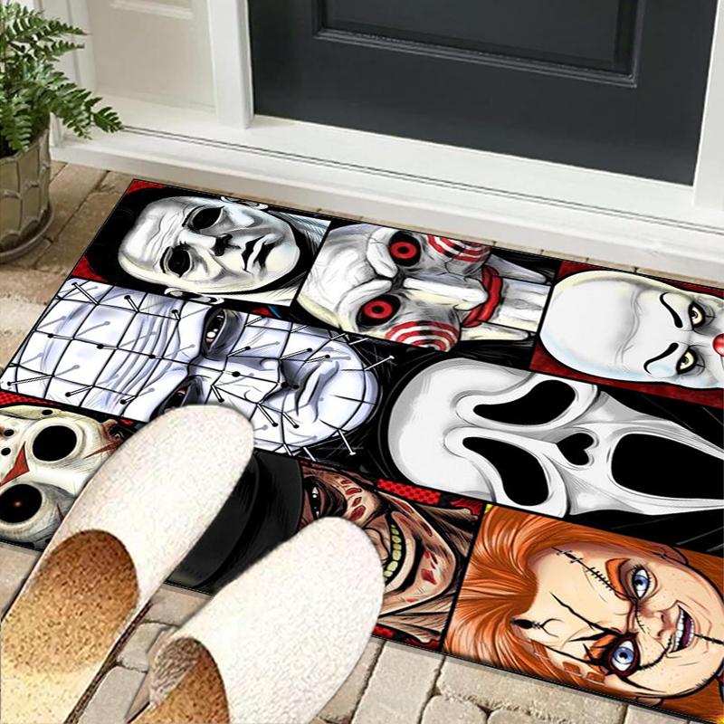 Horror Movie Icons Office Rug Chair Mat, Game Carpet, Suitable for Front Door, Bedroom, Living Room, Desk, Holiday Gift
