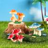 Simulation Mushroom Miniatures Fairy Garden Moss Terrarium Resin Crafts Decorations Garden Artificial Bonsai Landscape Ornaments