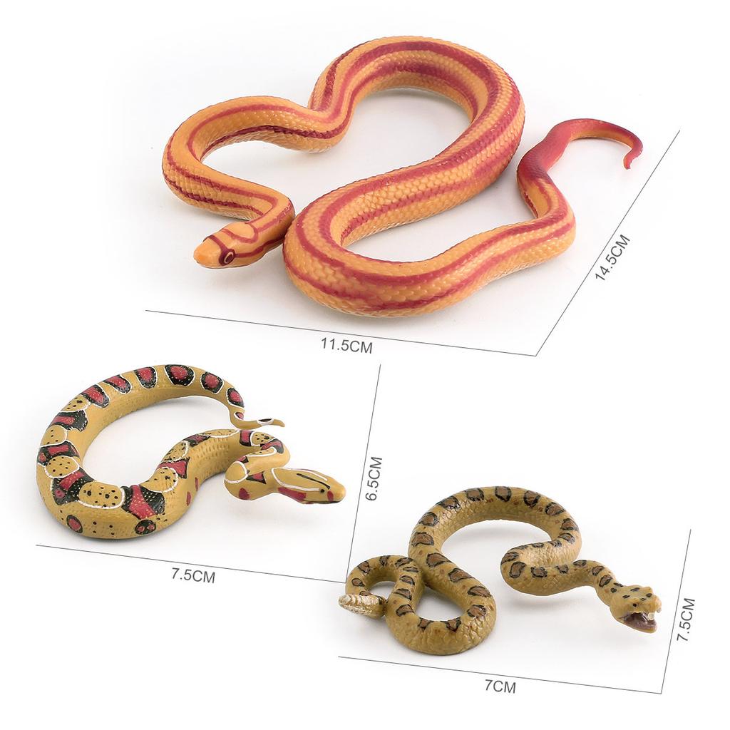 Simulated Reptile Snake Model Corn Snake Rattlesnake Red-Tailed Snake Tricky Desktop Static Ornament Toy